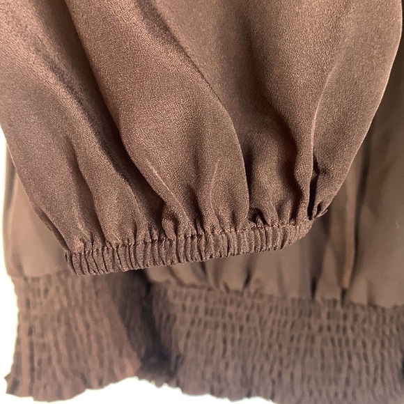 Lane Bryant Brown Sheer Boho Long Sleeve Blouse - Picture 5 of 8